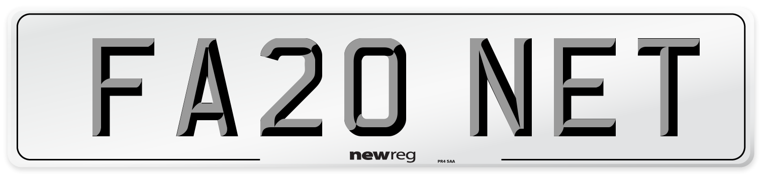 FA20 NET Number Plate from New Reg